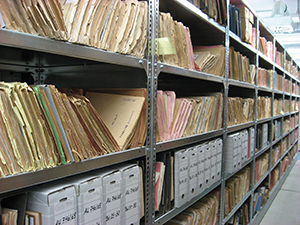 Files on a shelf
