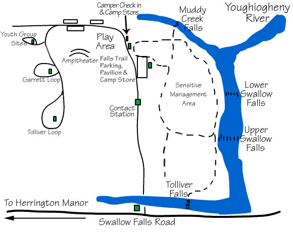 Map of Swallow Falls State Park